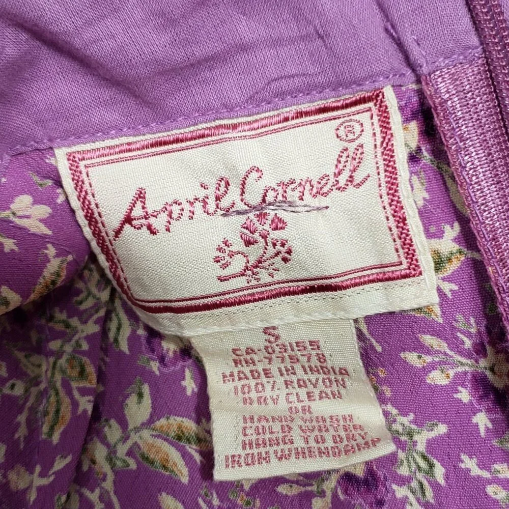 April Cornell  Purple Floral Skirt  Size Small  Cottagecore Grandmacore Feminine - Picture 2 of 5